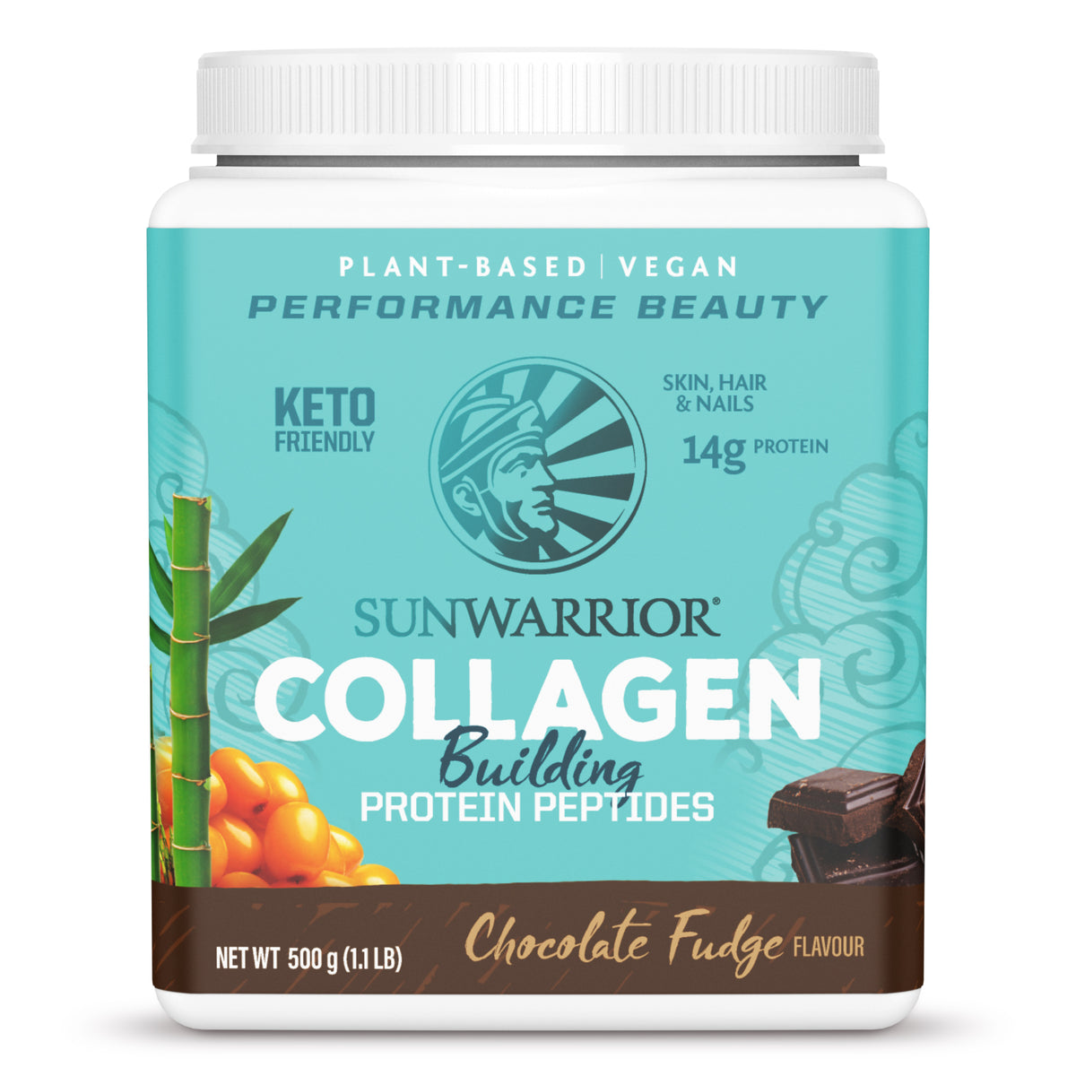 Collagen Building Protein Peptides Sunwarrior Australia   AU NZ Collagen 500g Choc Front 1200x1200 